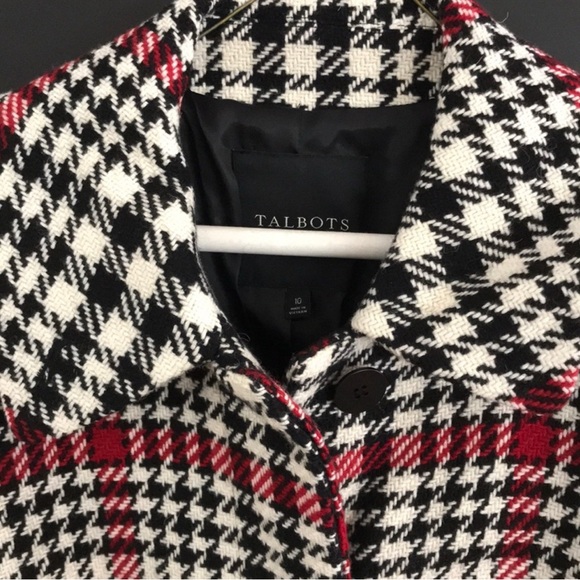 Talbots Plaid Trench Coat with Wide Lapels and Long Length - Picture 2 of 4